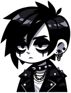 emo boy in cartoon style