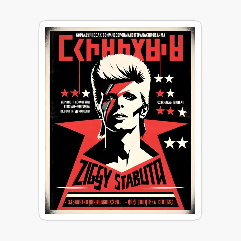 Ziggy Stardust – Character – Communist Propaganda Style Poster Design – smp99